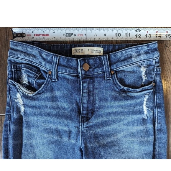 BKE Stella Mid Rise Slim Fit Ankle Skinny Jeans Womens Size 26 Distress Stretch. - Picture 11 of 15